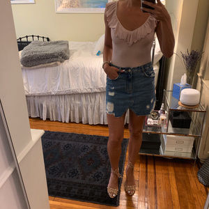 NWOT Wilfred Pale Pink Ruffle Tank Bodysuit (S)